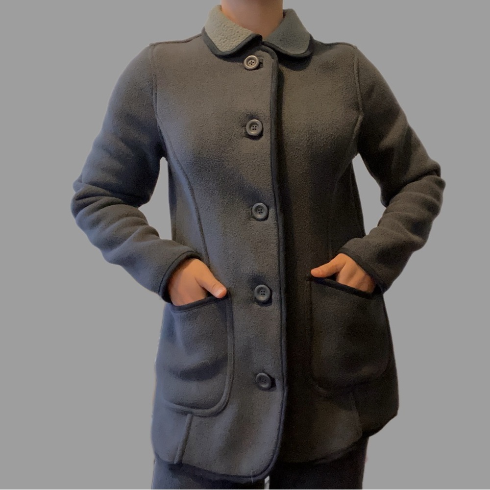 LL Bean Fleece Chore Coat | Sz Small | Like new | grey / blue grey color